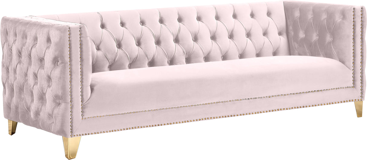 Michelle Pink Velvet Sofa - galleria furniture outlet