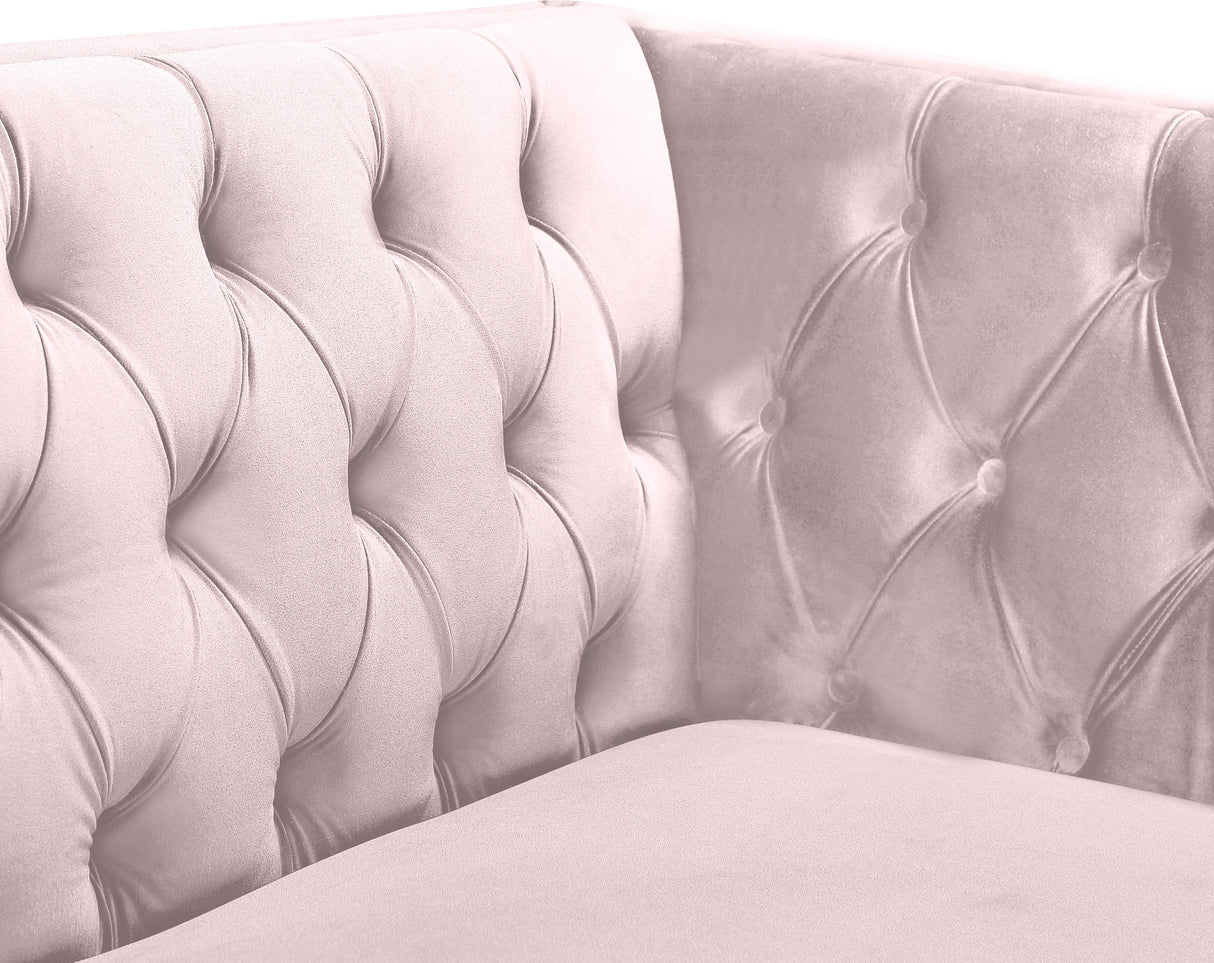 Michelle Pink Velvet Sofa - galleria furniture outlet