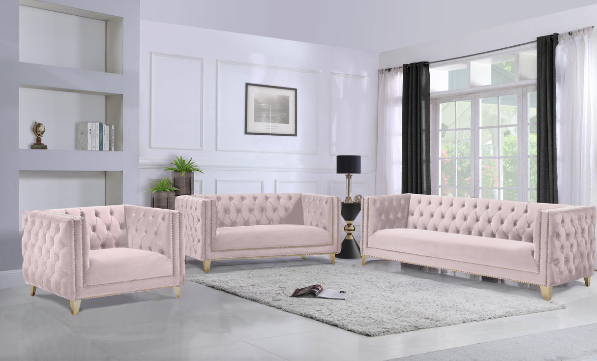 Michelle Pink Velvet Chair - galleria furniture outlet
