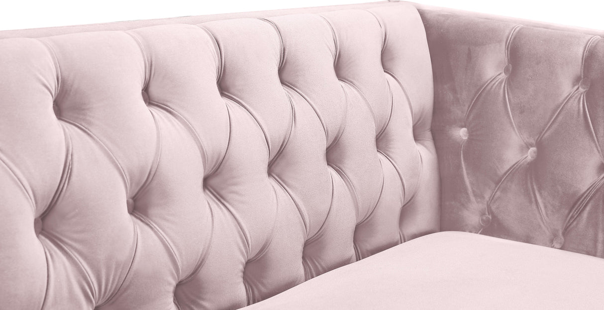 Michelle Pink Velvet Sofa - galleria furniture outlet