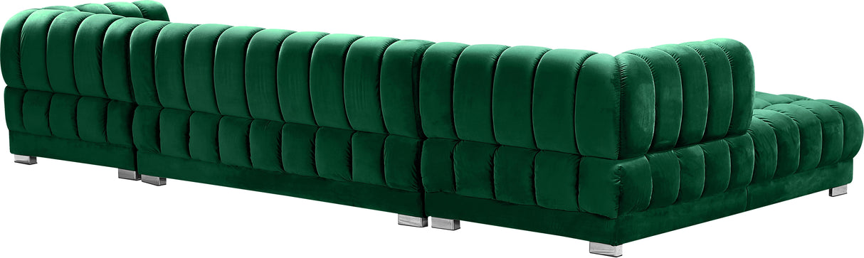 Gwen Green Velvet 3pc. Sectional (3 Boxes) - galleria furniture outlet