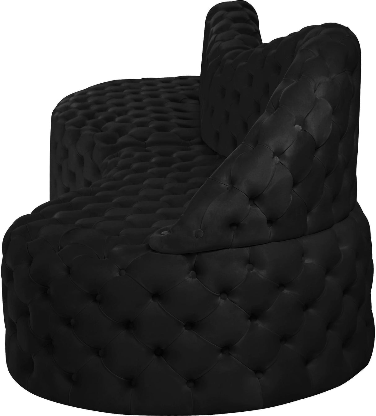 Royal Black Velvet 2pc. Sectional - galleria furniture outlet