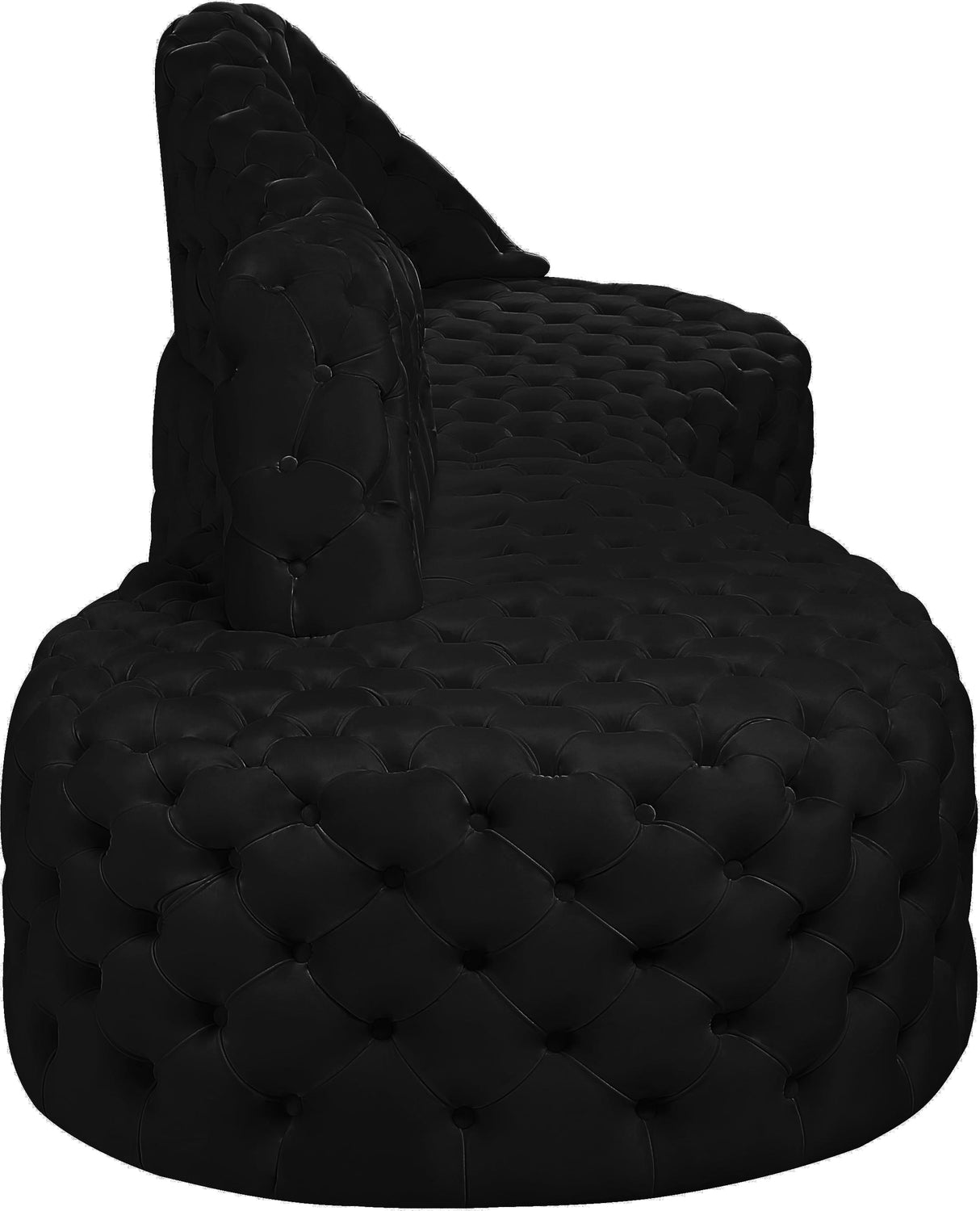 Royal Black Velvet 2pc. Sectional - galleria furniture outlet