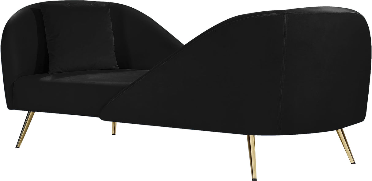 Nolan Black Velvet Chaise - galleria furniture outlet