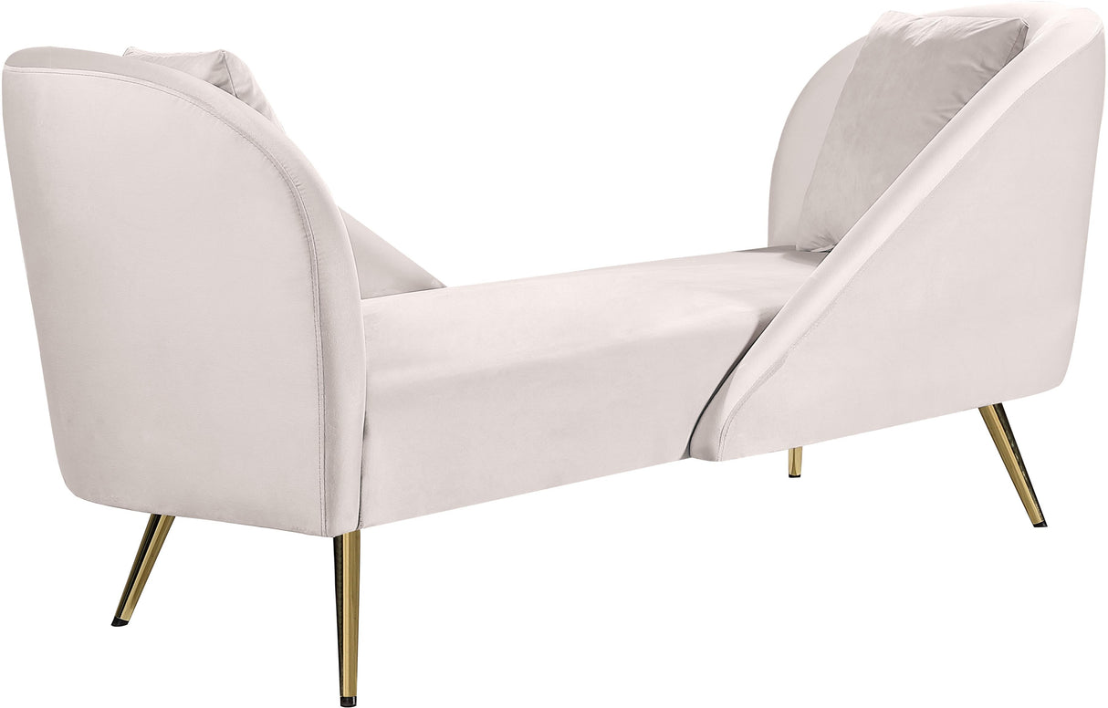 Nolan Cream Velvet Chaise - galleria furniture outlet