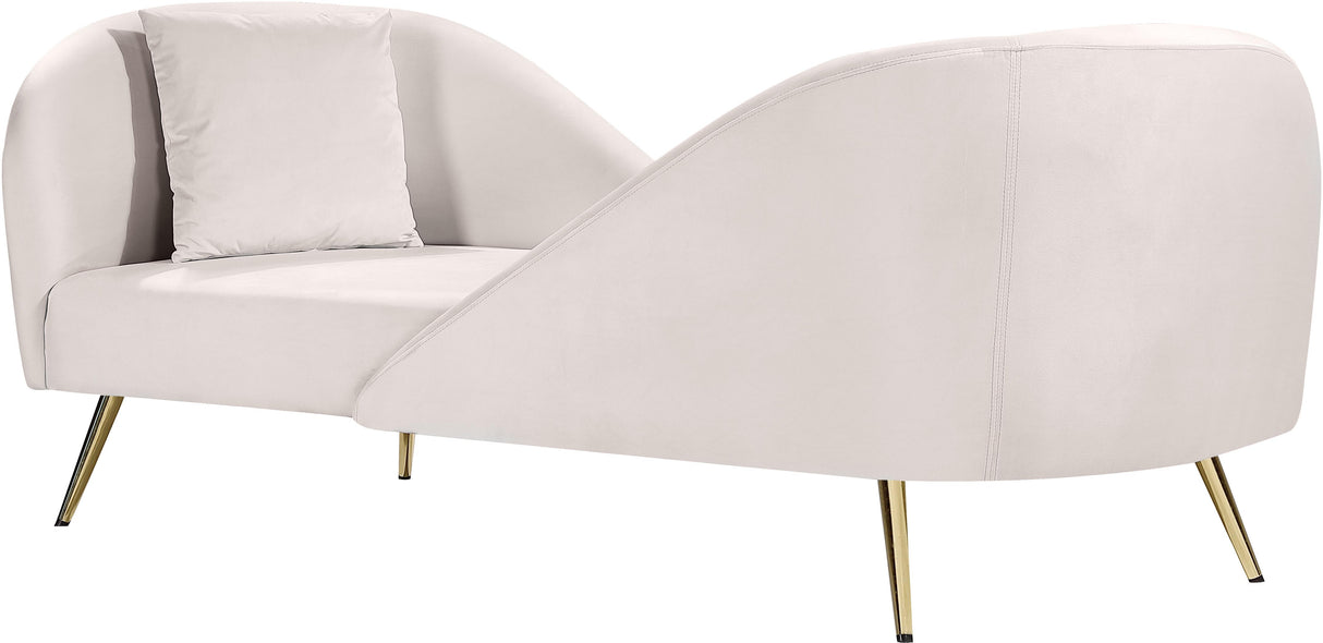 Nolan Cream Velvet Chaise - galleria furniture outlet