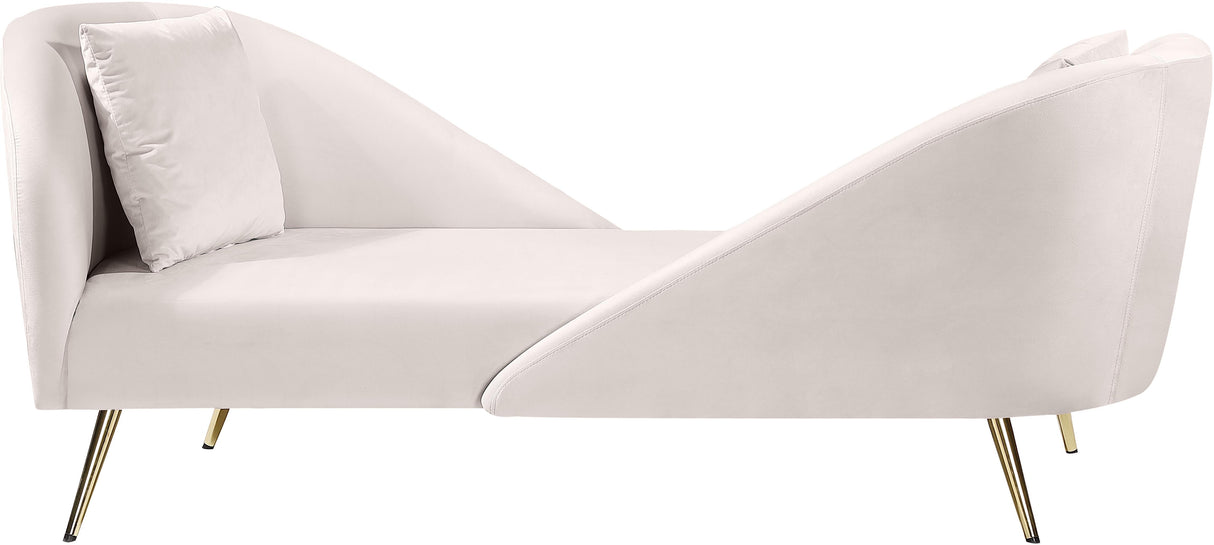 Nolan Cream Velvet Chaise - galleria furniture outlet