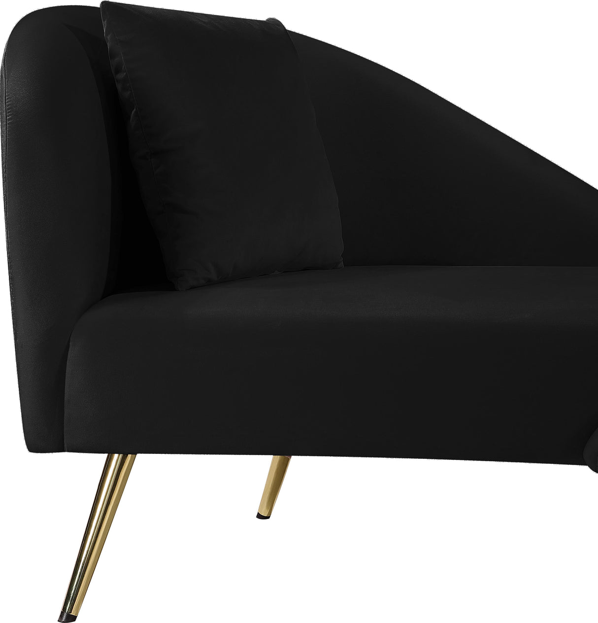 Nolan Black Velvet Chaise - galleria furniture outlet