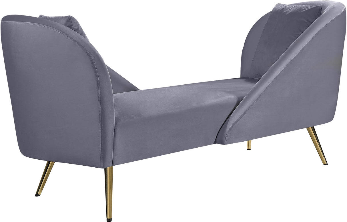 Nolan Grey Velvet Chaise - galleria furniture outlet