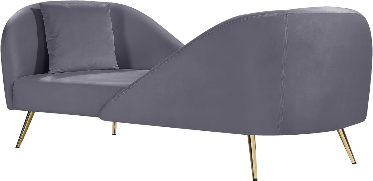 Nolan Grey Velvet Chaise - galleria furniture outlet