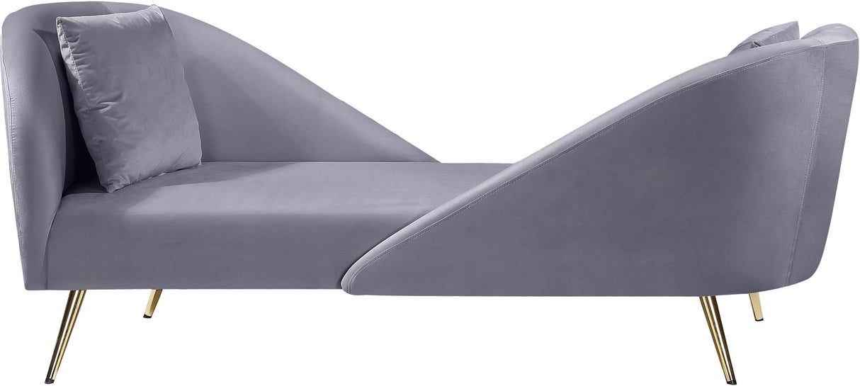 Nolan Grey Velvet Chaise - galleria furniture outlet
