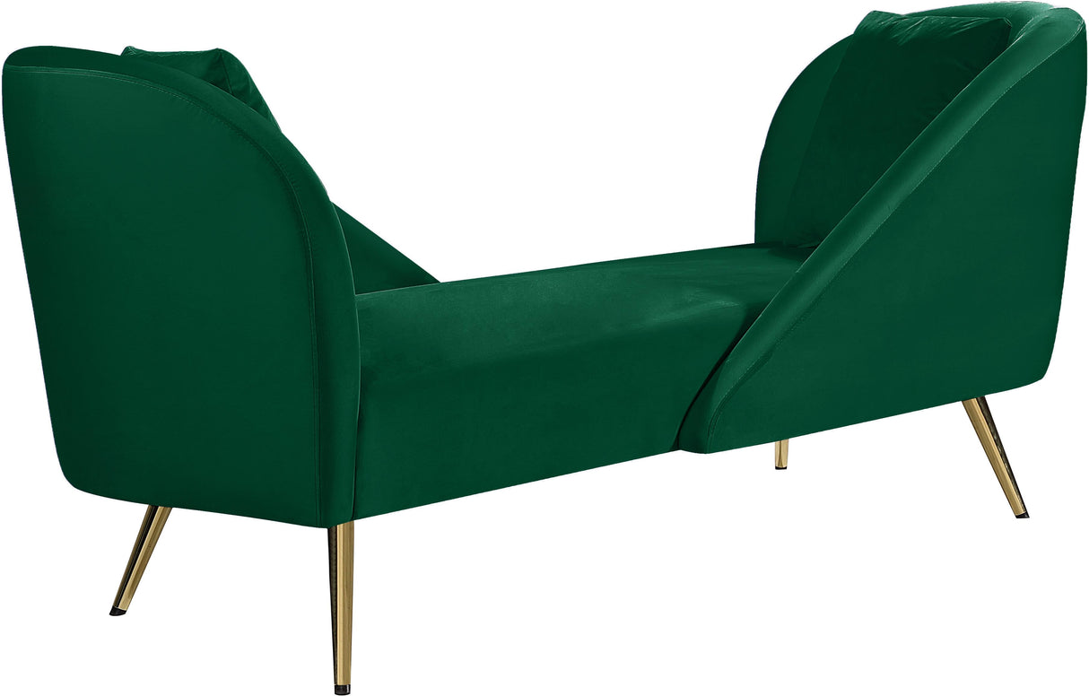 Nolan Green Velvet Chaise - galleria furniture outlet