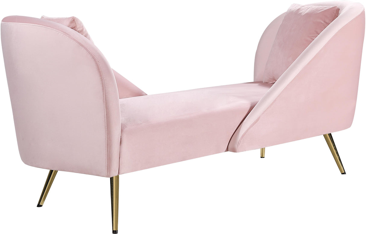 Nolan Pink Velvet Chaise - galleria furniture outlet