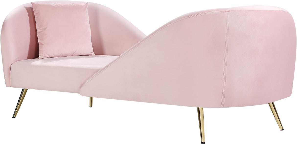 Nolan Pink Velvet Chaise - galleria furniture outlet