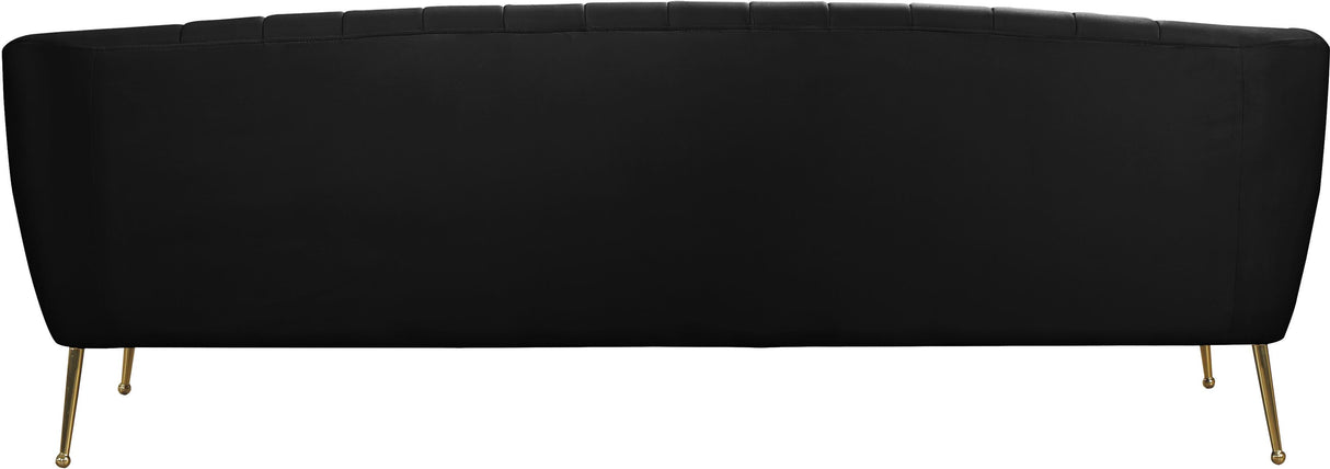 Tori Black Velvet Sofa - galleria furniture outlet