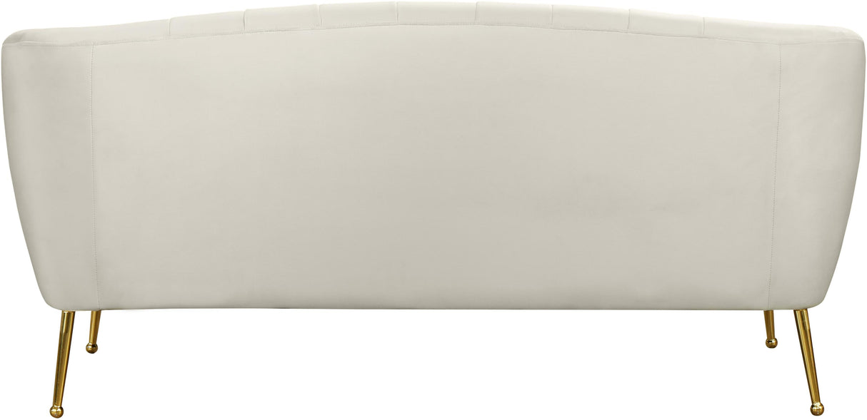 Tori Cream Velvet Loveseat - galleria furniture outlet