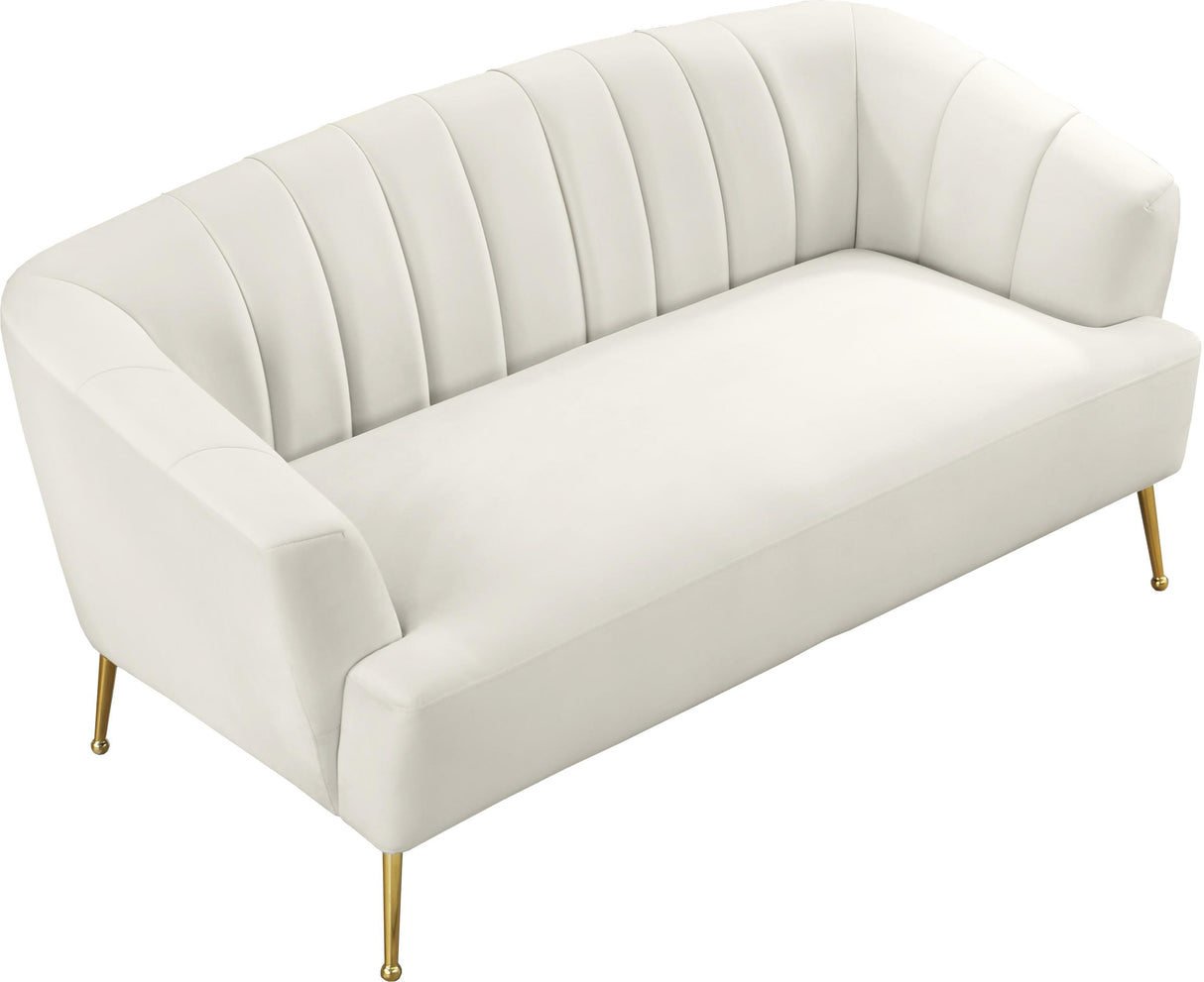 Tori Cream Velvet Loveseat - galleria furniture outlet