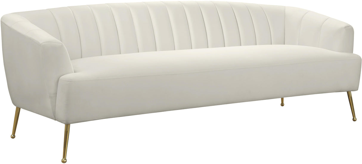 Tori Cream Velvet Sofa - galleria furniture outlet
