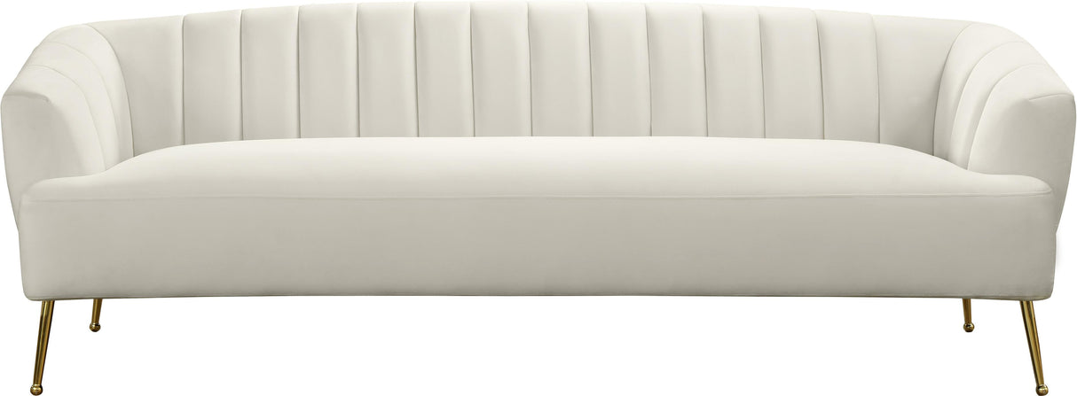 Tori Cream Velvet Sofa - galleria furniture outlet