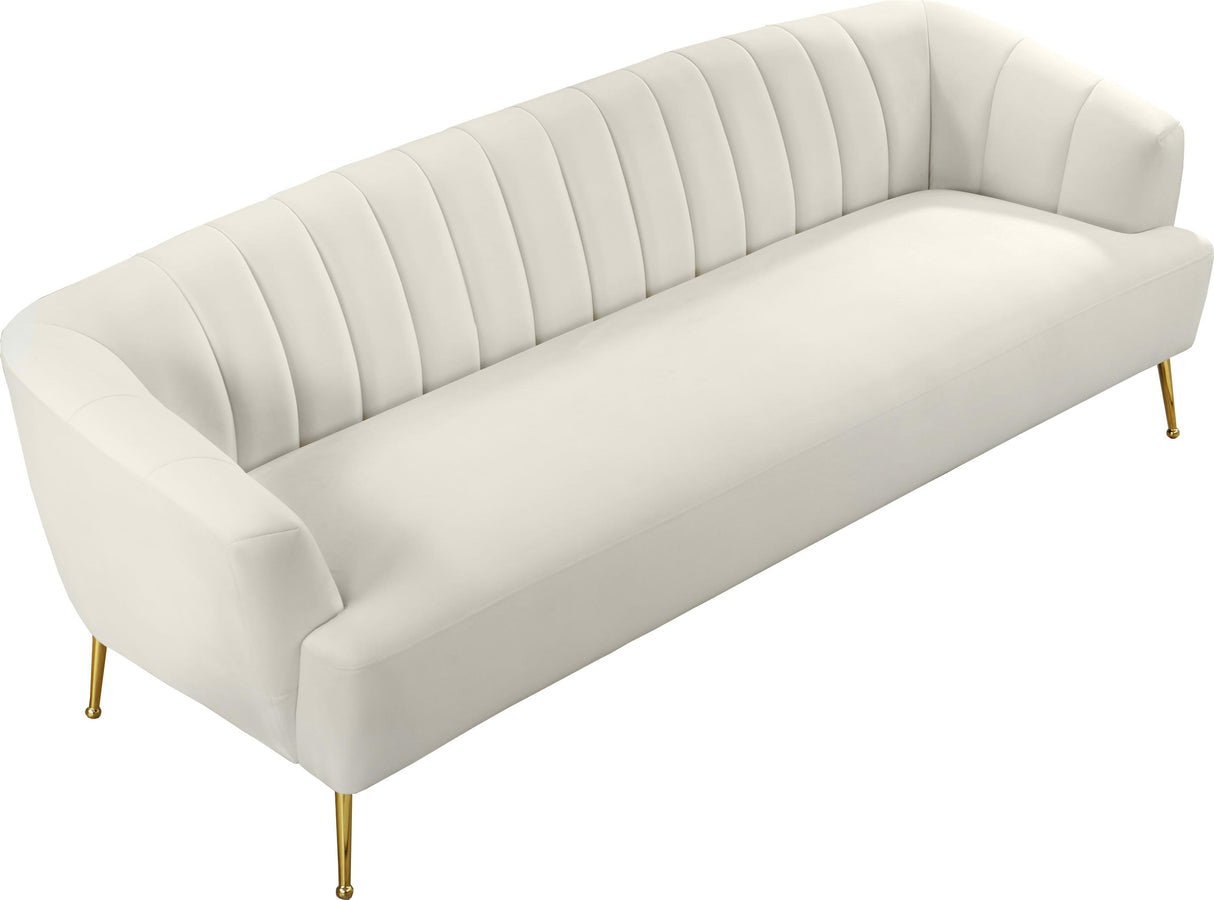 Tori Cream Velvet Sofa - galleria furniture outlet