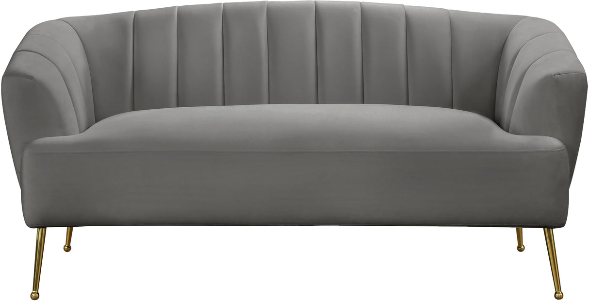 Tori Grey Velvet Loveseat - galleria furniture outlet