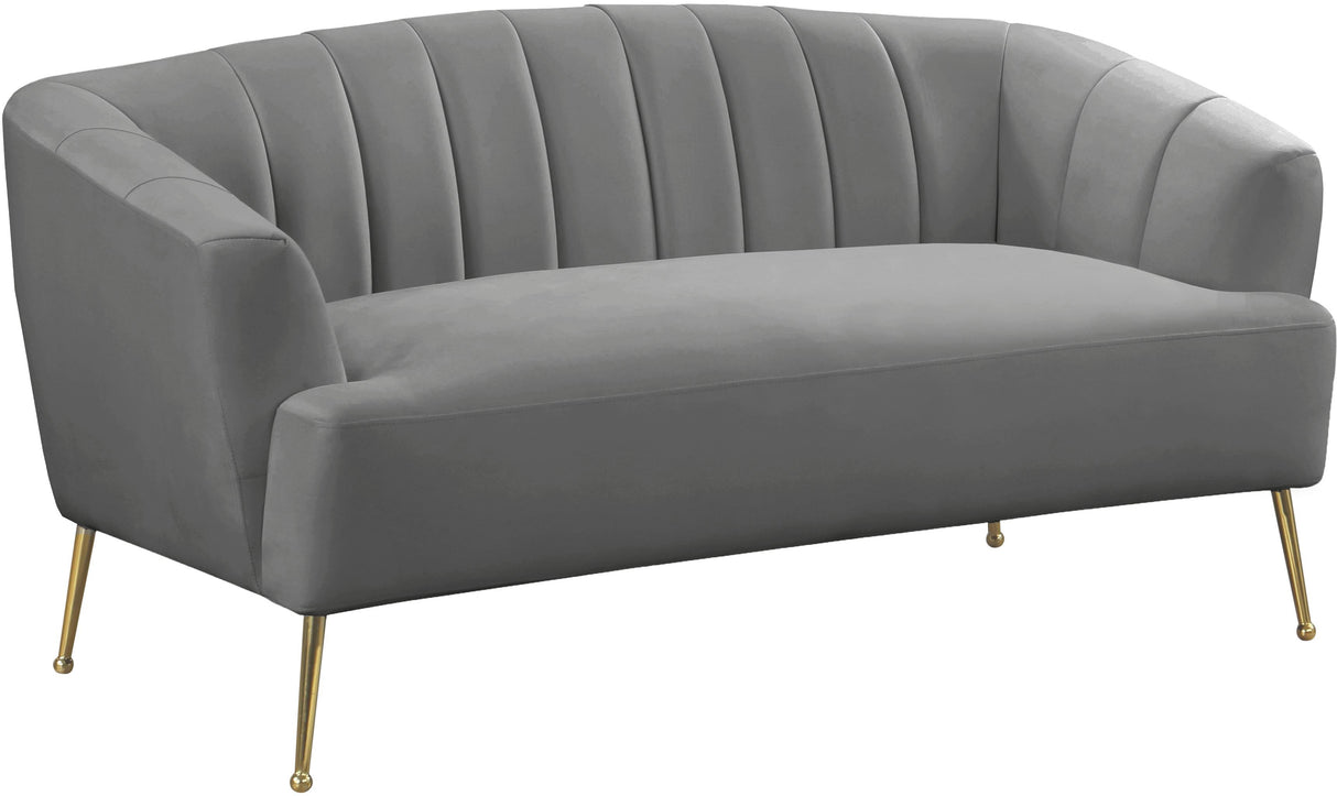 Tori Grey Velvet Loveseat - galleria furniture outlet