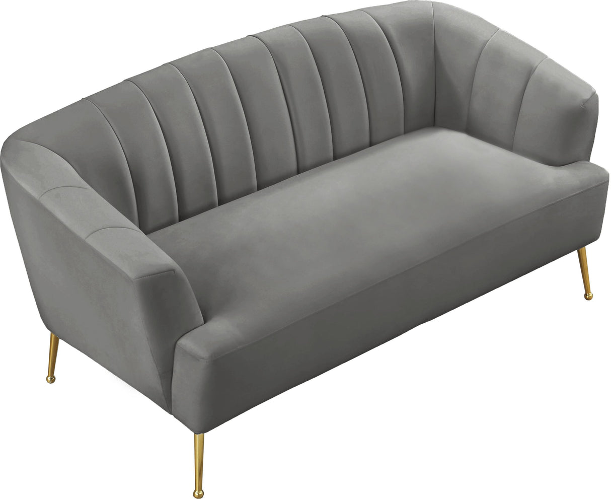 Tori Grey Velvet Loveseat - galleria furniture outlet