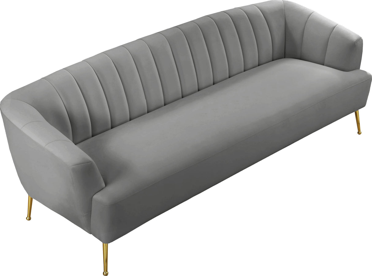 Tori Grey Velvet Sofa - galleria furniture outlet