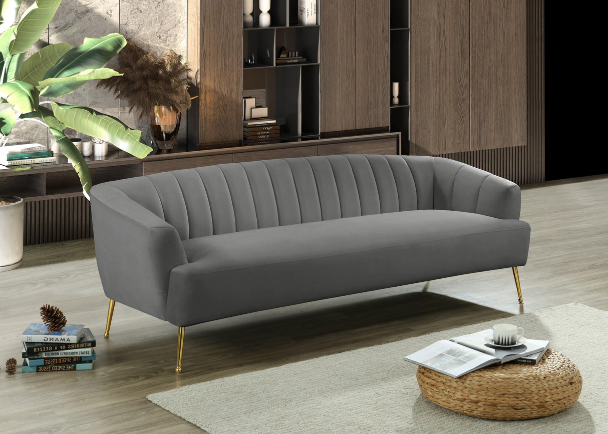 Tori Grey Velvet Sofa - galleria furniture outlet