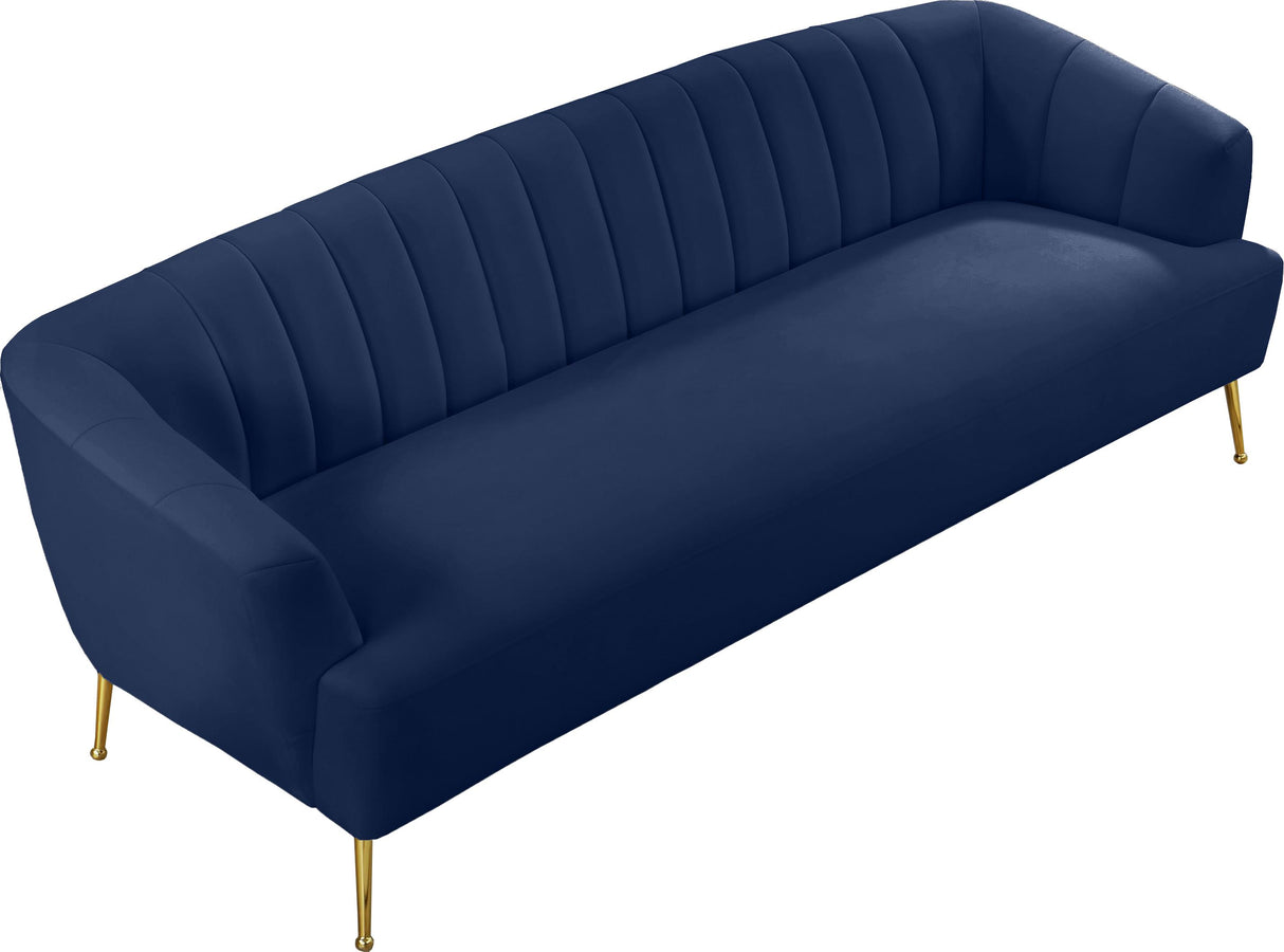 Tori Navy Velvet Sofa - galleria furniture outlet