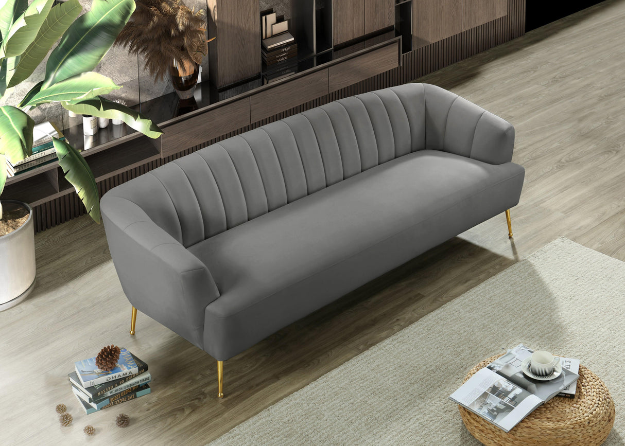Tori Grey Velvet Sofa - galleria furniture outlet