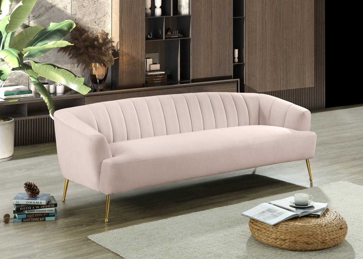 Tori Pink Velvet Sofa - galleria furniture outlet