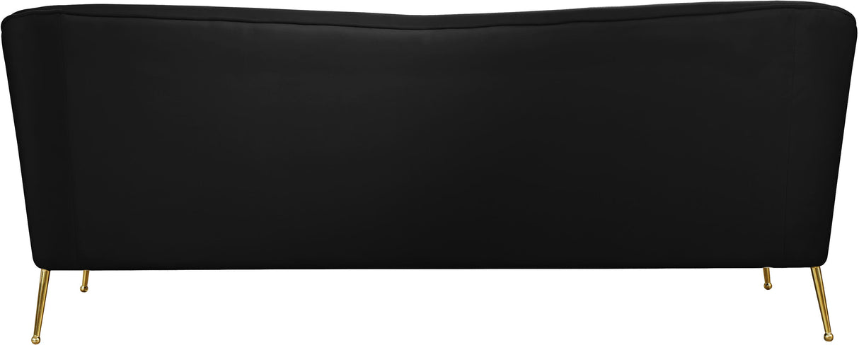 Hermosa Black Velvet Sofa - galleria furniture outlet