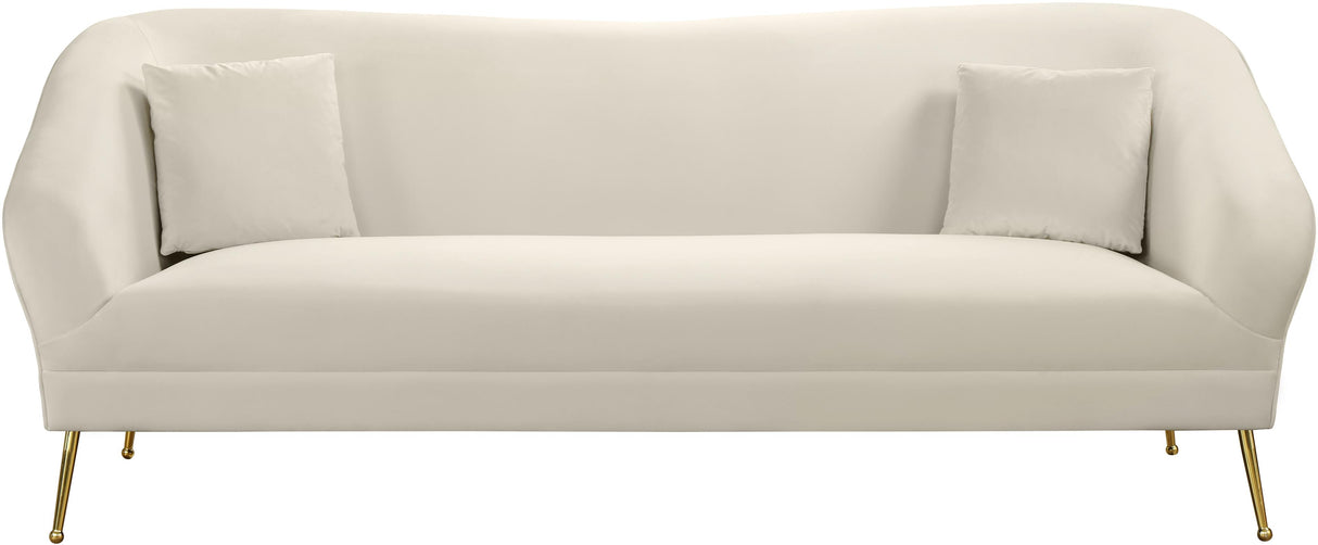 Hermosa Cream Velvet Sofa - galleria furniture outlet