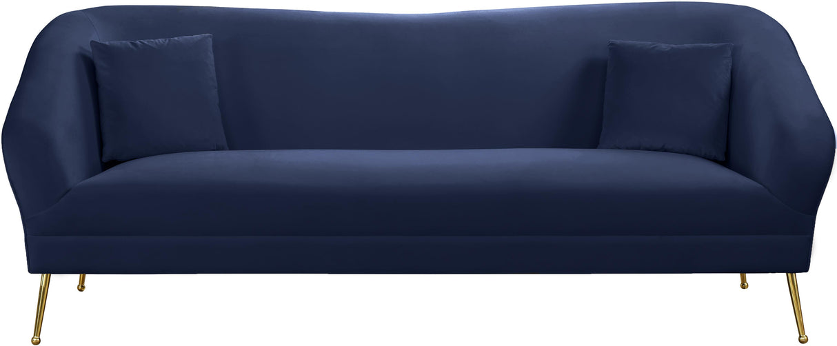 Hermosa Navy Velvet Sofa - galleria furniture outlet