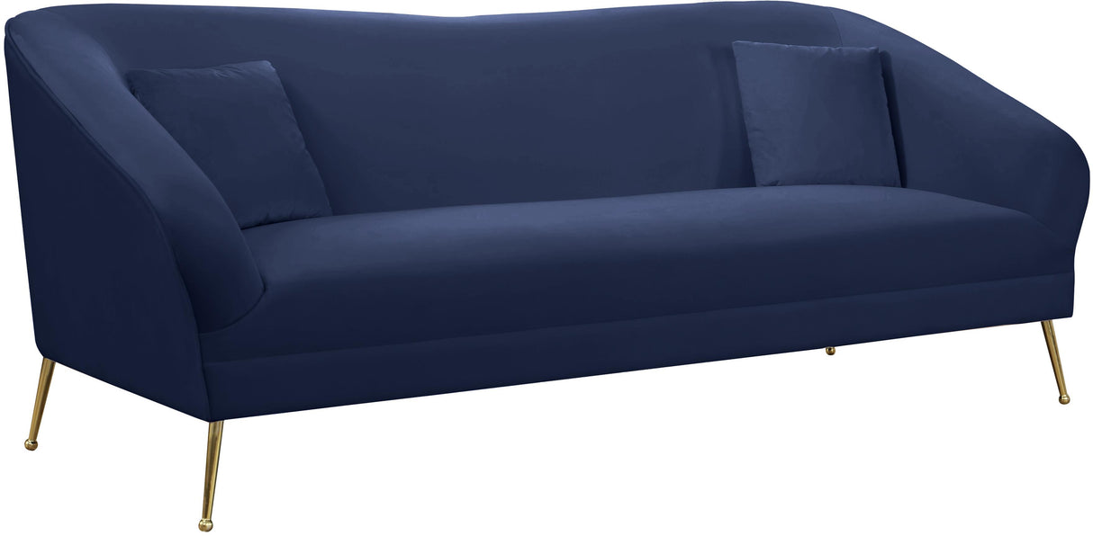 Hermosa Navy Velvet Sofa - galleria furniture outlet
