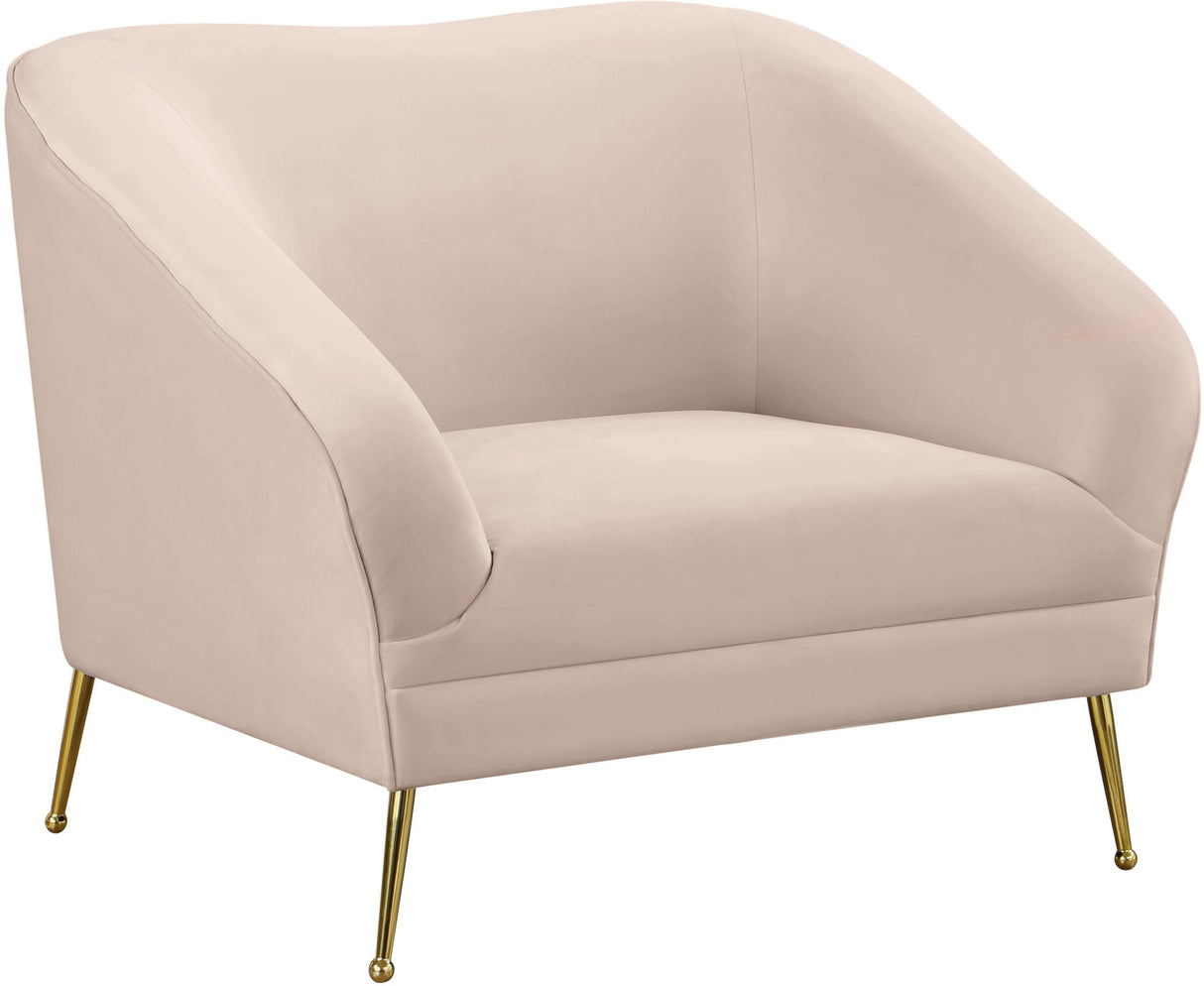 Hermosa Pink Velvet Chair - galleria furniture outlet
