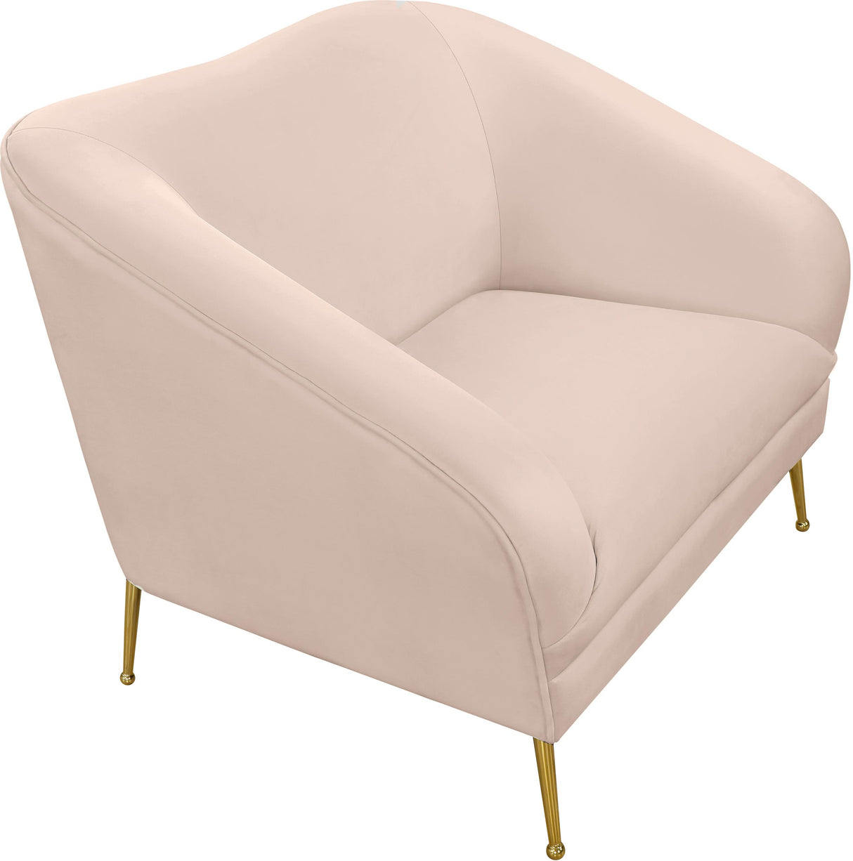 Hermosa Pink Velvet Chair - galleria furniture outlet