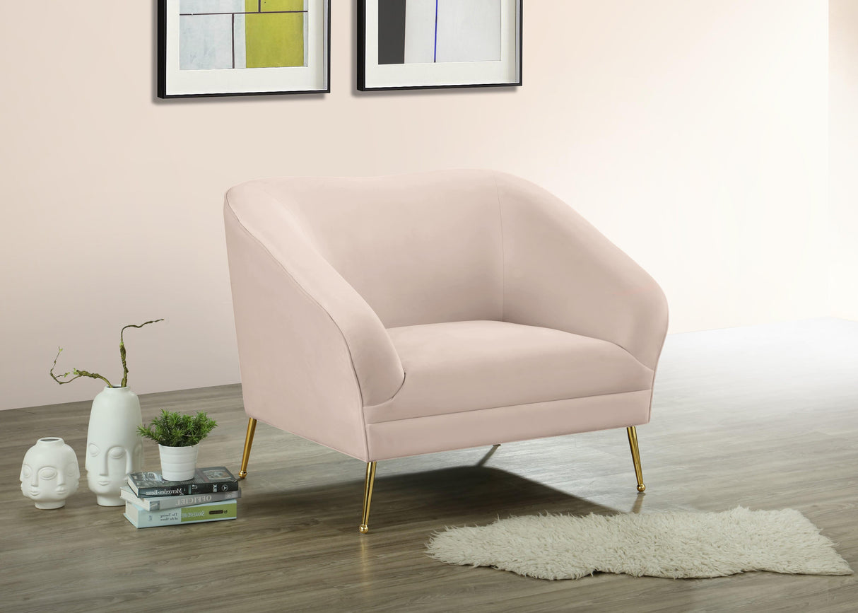 Hermosa Pink Velvet Chair - galleria furniture outlet