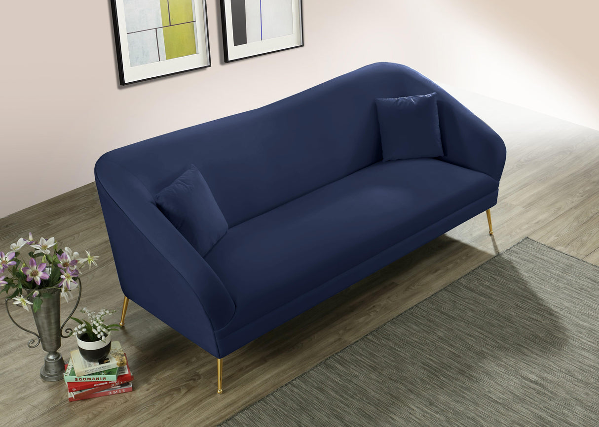 Hermosa Navy Velvet Sofa - galleria furniture outlet