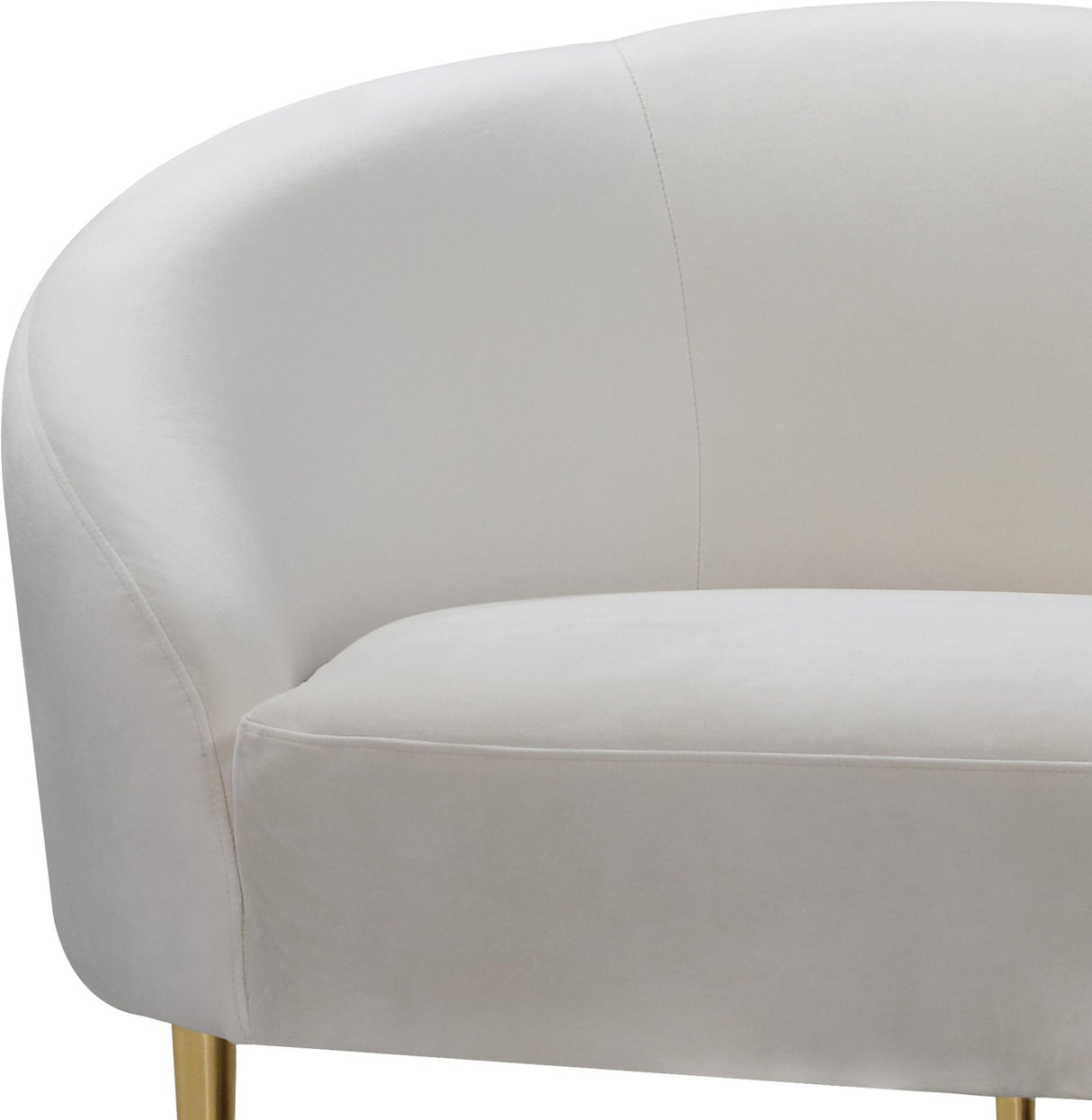 Ritz Cream Velvet Sofa - galleria furniture outlet