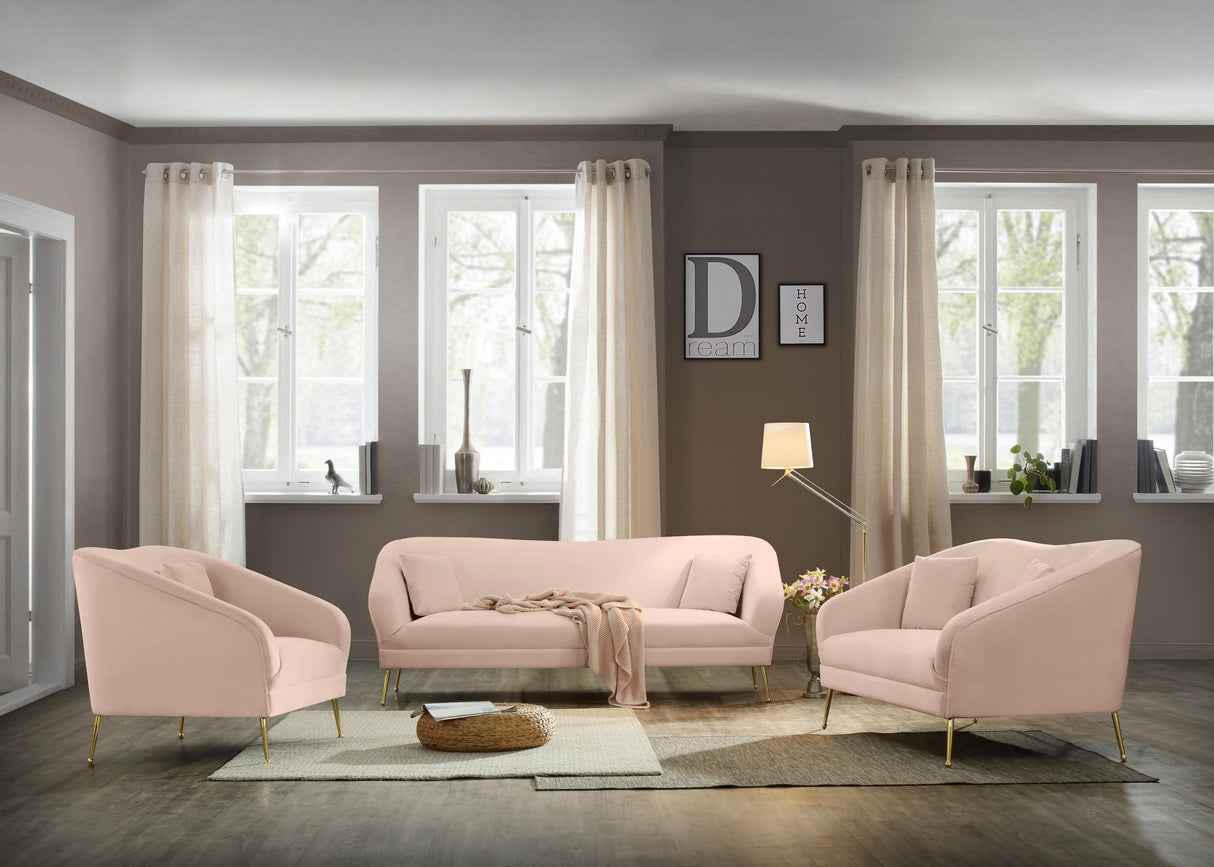Hermosa Pink Velvet Sofa - galleria furniture outlet