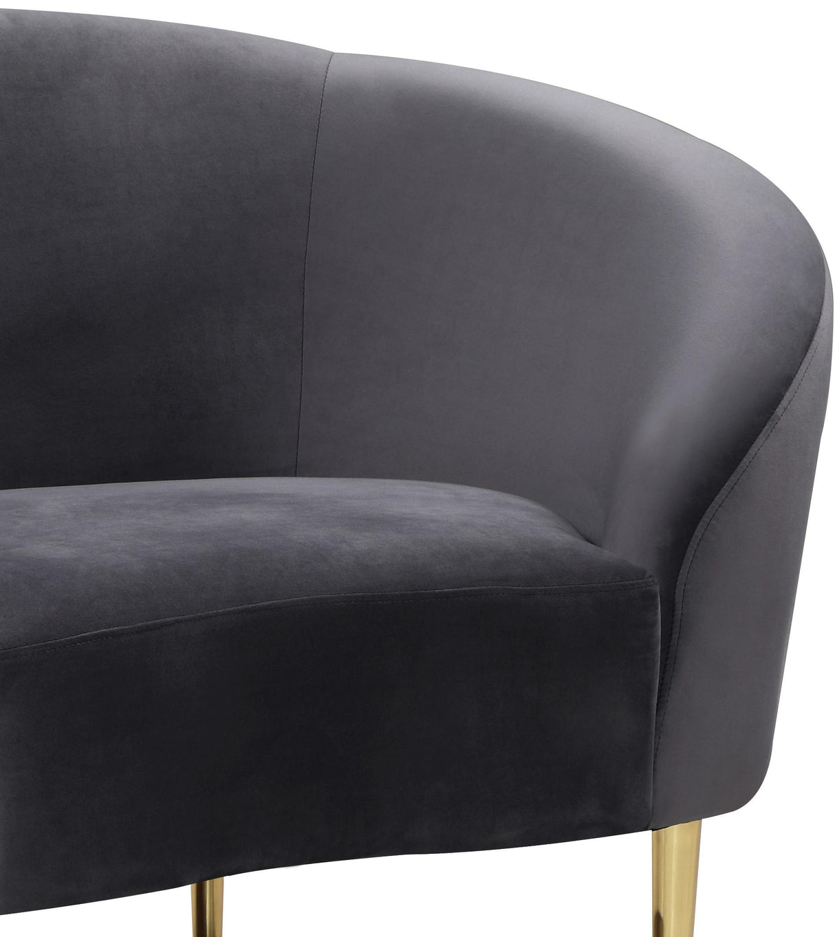 Ritz Grey Velvet Chair - galleria furniture outlet