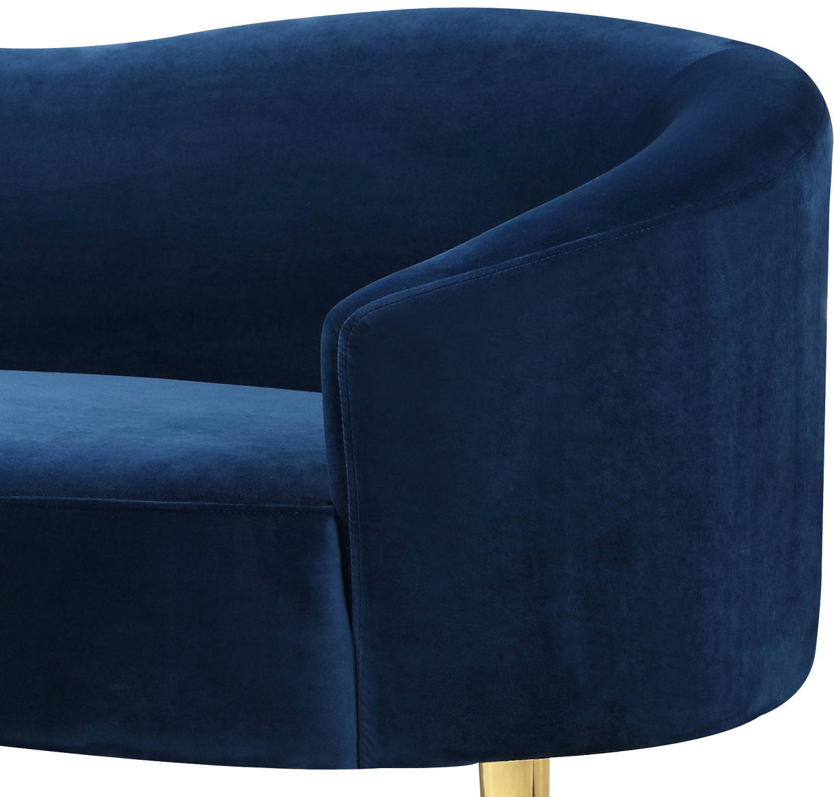 Ritz Navy Velvet Loveseat - galleria furniture outlet