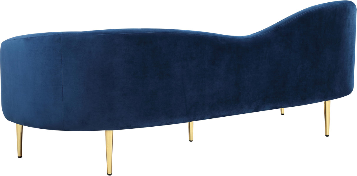 Ritz Navy Velvet Sofa - galleria furniture outlet