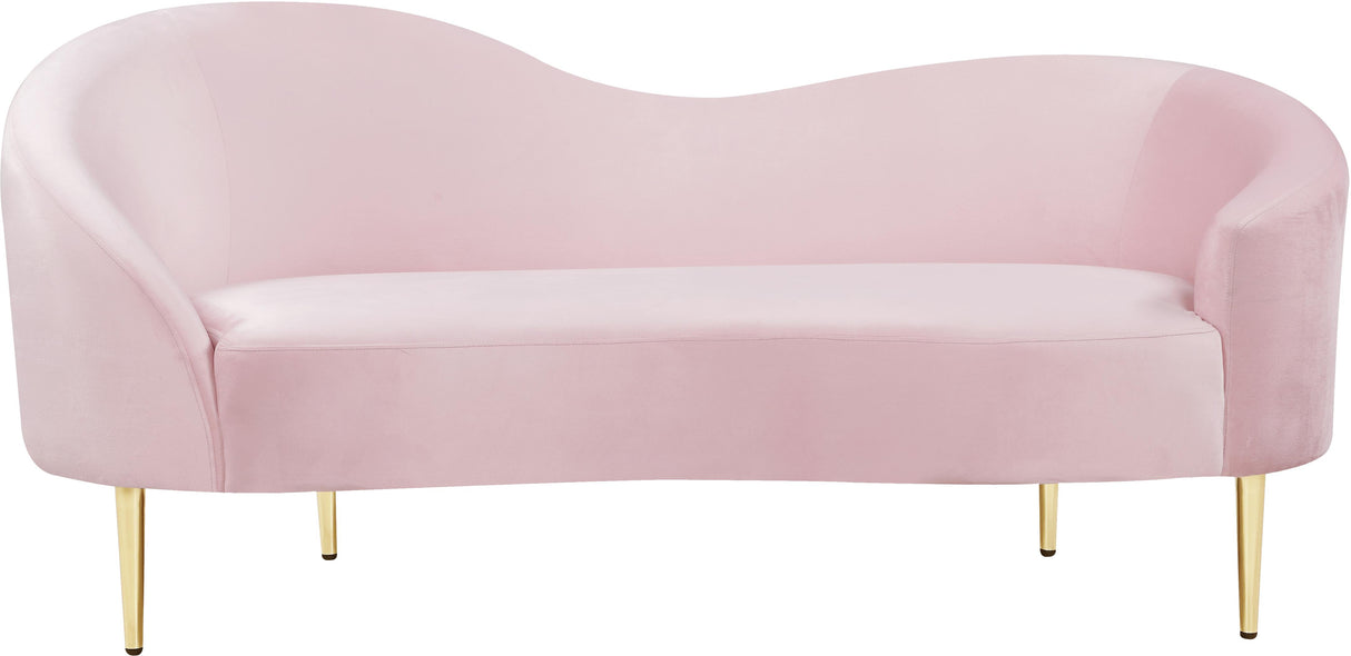 Ritz Pink Velvet Loveseat