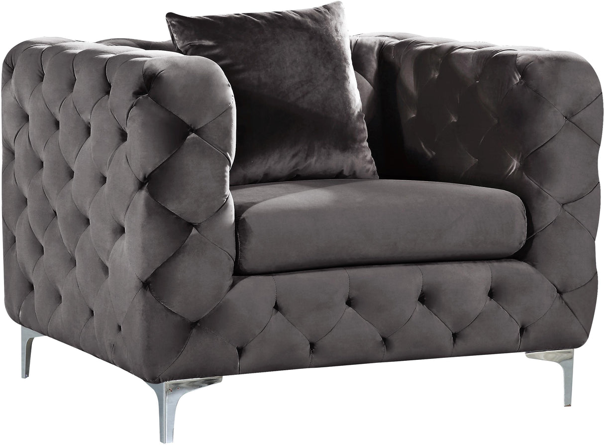 Scarlett Grey Velvet Chair