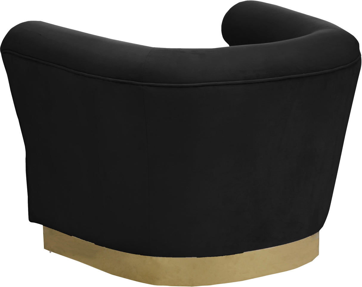 Bellini Black Velvet Chair - galleria furniture outlet