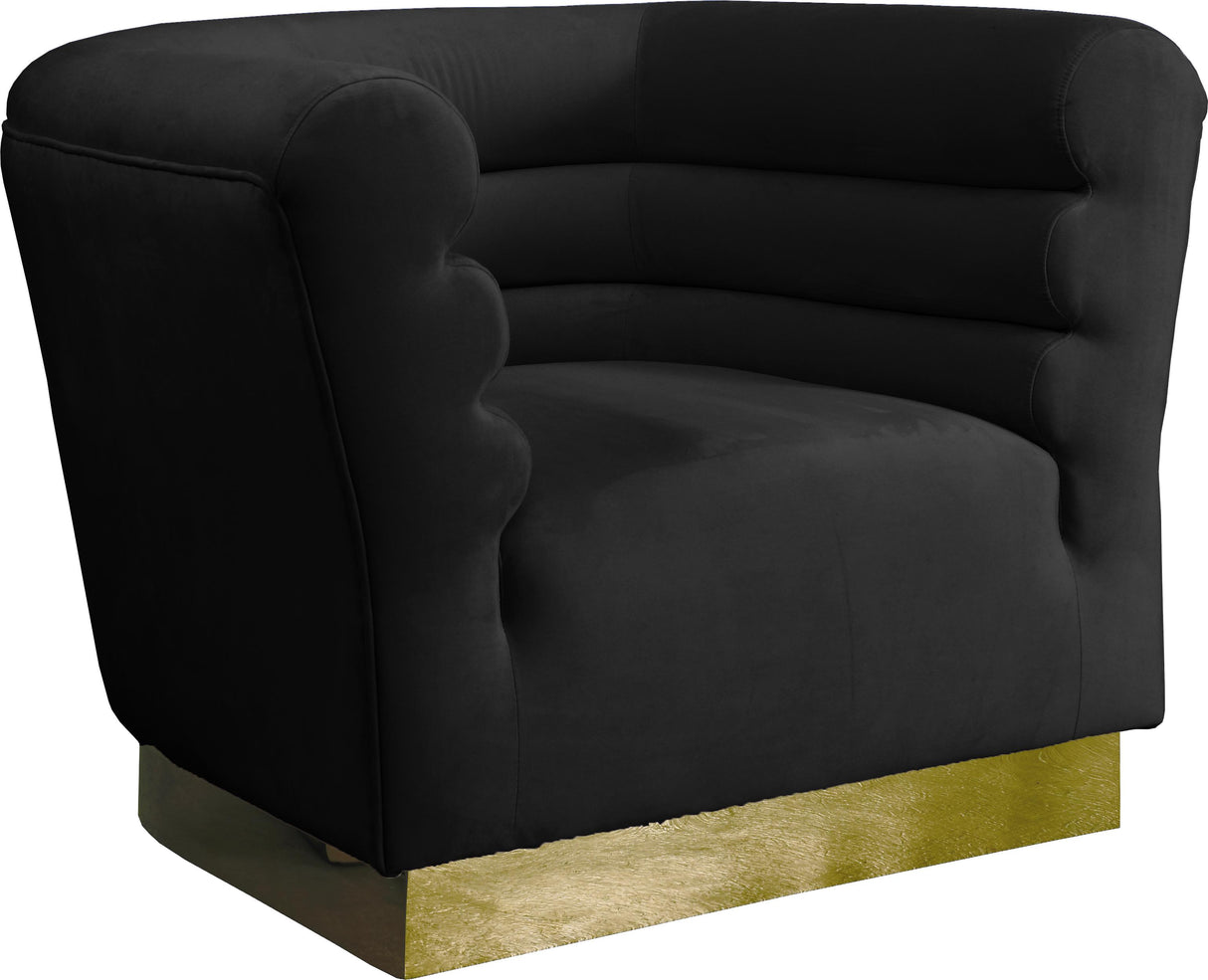 Bellini Black Velvet Chair - galleria furniture outlet