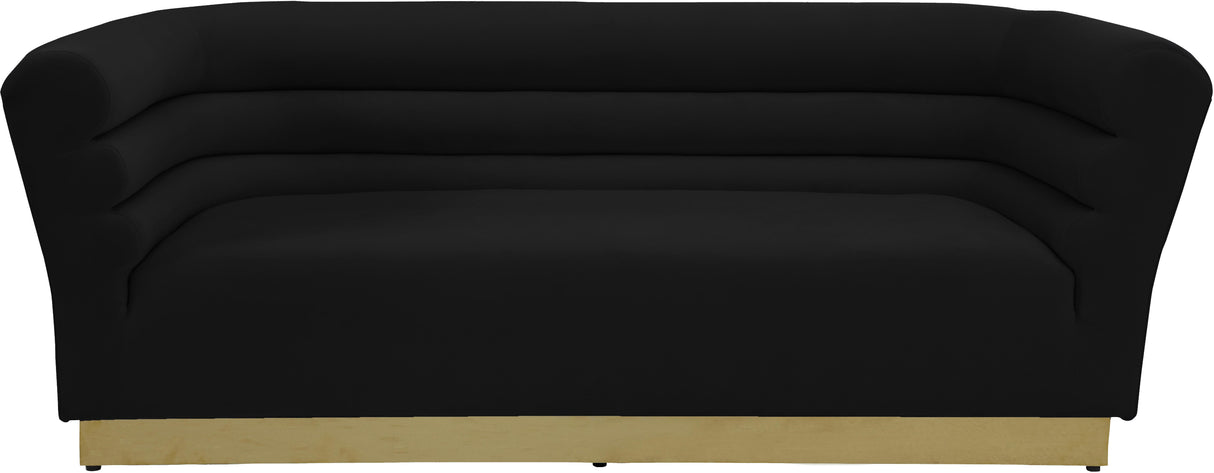 Bellini Black Velvet Sofa - galleria furniture outlet
